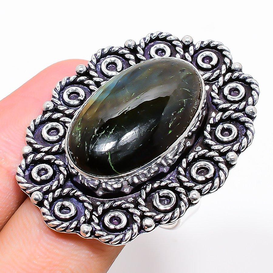 

Labradorite Gemstone Handmade Ethnic Jewelry Ring Size 9.5SR-1500