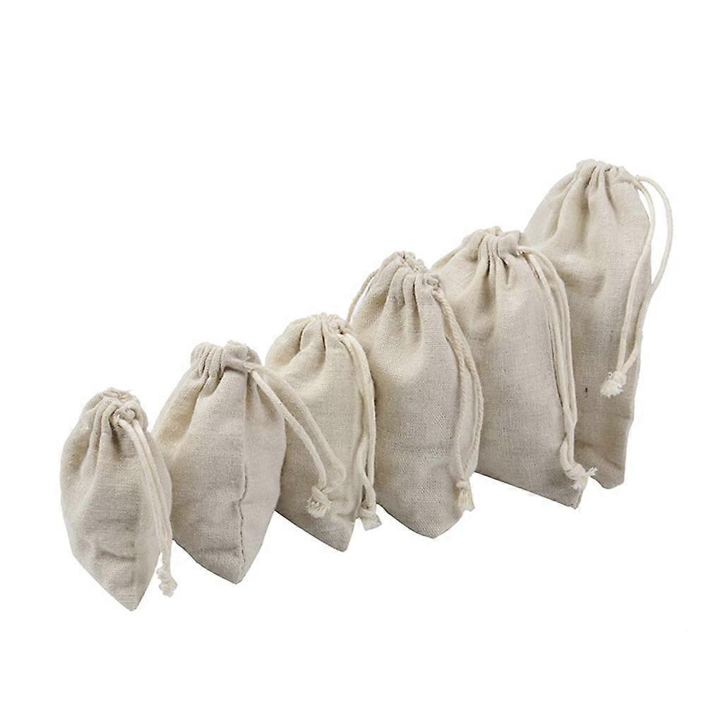 Pack of 30 8 X 10 Cm Cotton Bags with Drawstring Reusable Small Cotton Bags Gift Bags for Wedding Party DIY Craft Christmas Less