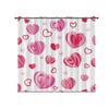 Pink Heart Print Perforat Curtain Multiple Size Living Room Insulation Holiday Decoration Curtains Darkening Set Of 2 Made Polyester Machine Washable