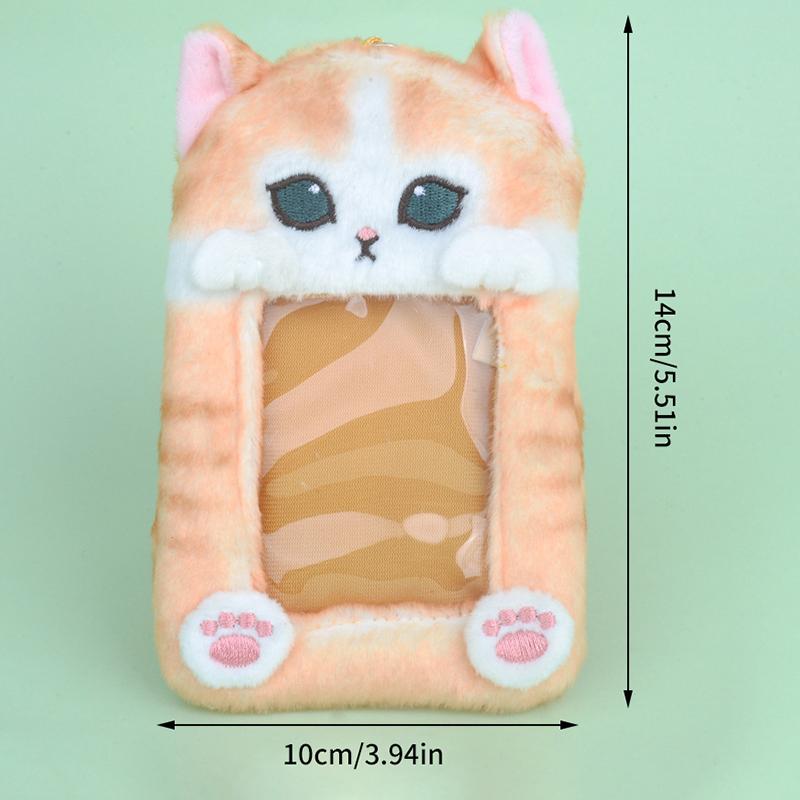 Kawaii Cat Pocards Holder Anime Plush 3-Inch Card Holder  Student Meal Card Bus Card Protective Cover Bag Pendant