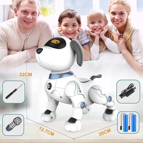 Robot Dog, Musical Playing, Programmable, Voice Controlled, Electronic Pet, Interactive Dog Toy, Soothing Birthday Gift for Boys and Girls, Christmas