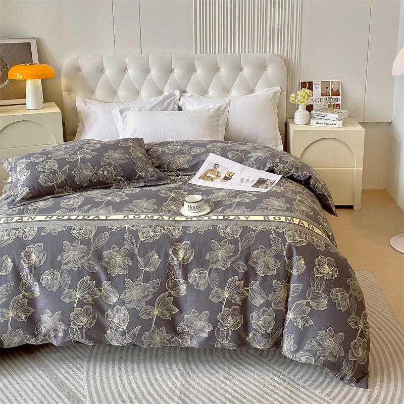 Vintage Floral Duvet Cover Boho Garden Style Comforter Cover with Zipper Queen Bedding for All Season Soft Breathable Easy Care