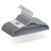 TITIROBA Samt 22AB034 Rutschfeste Kleiderbügel, 30er-Pack, Grau,