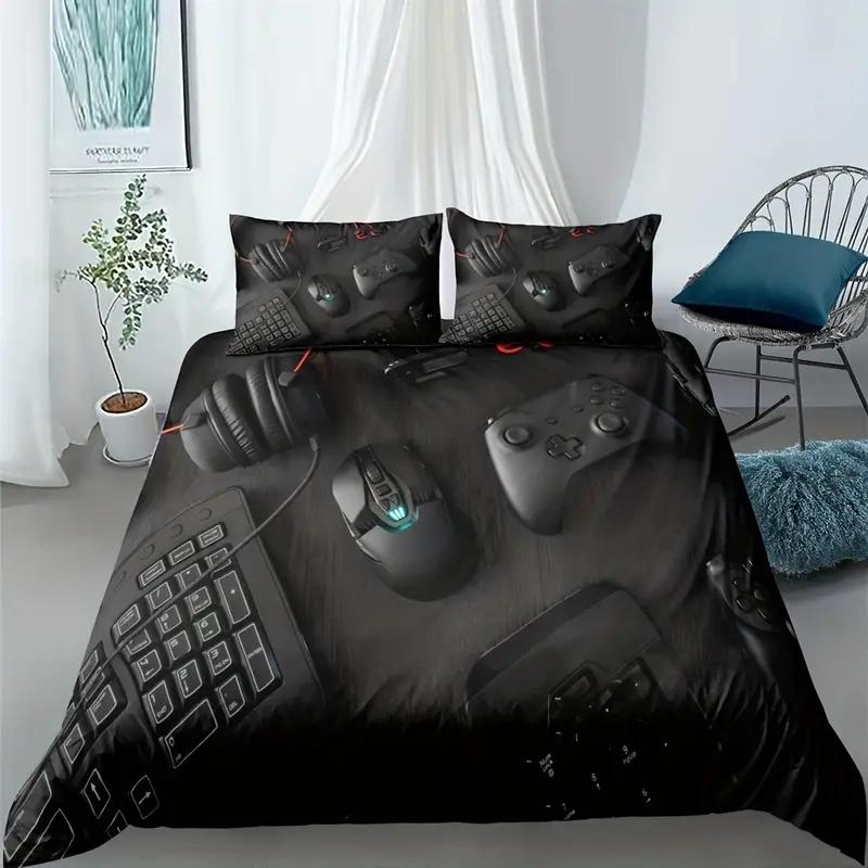 3D Gaming Bedding Set, Game Controller, Down Duvet and Pillowcase, Gamer's Quilt Cover DE135 * 200 Luxury Soft Home Textile