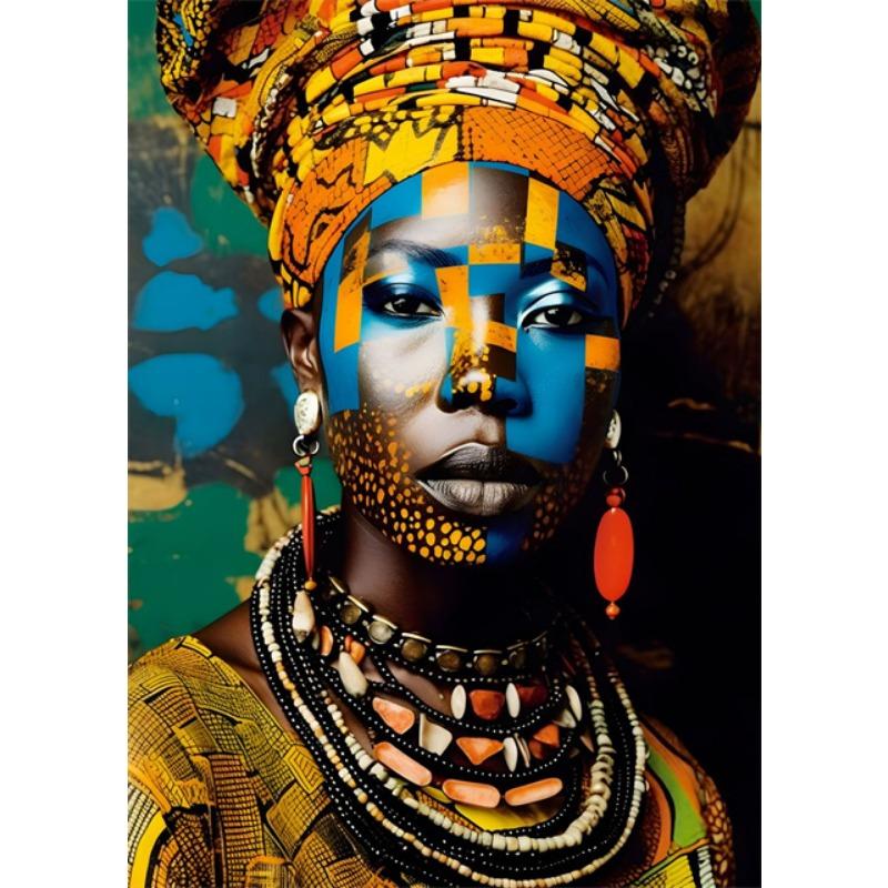 African Queen Abstract Art Canvas Painting Posters and Prints African Woman Portrait Pictures Wall Art Mural for Home Decoration