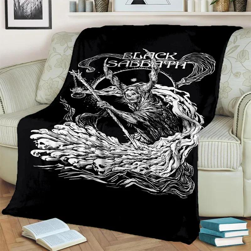 3D BLACK SABBATH Heavy Metal Rock Blanket,Soft Throw Blanket for Home Bedroom Bed Sofa Picnic Travel Office Cover Blanket Kids