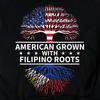 Filipino Roots Philippines American Grown and Kids Tshirt, Filipino and Kids Tshirts, Filipino Gifts, Proud Heritage Flag Gift Tand Kids Tshirt