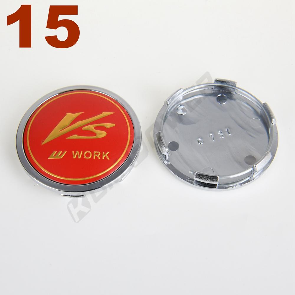4PCS OD 65MM / ID 60MM Wheel Hub Cap WORK EMOTION MEISTER VS Logo Sport Rim Cover Wheel Center Cap