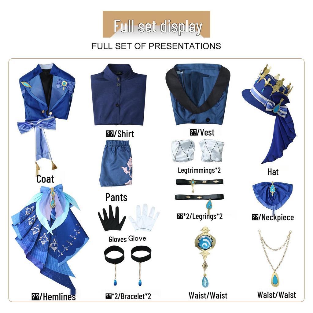 Genshin Impact Fontaine Hydro Archon Furina Cosplay Costume - Black Furina Anime Outfit