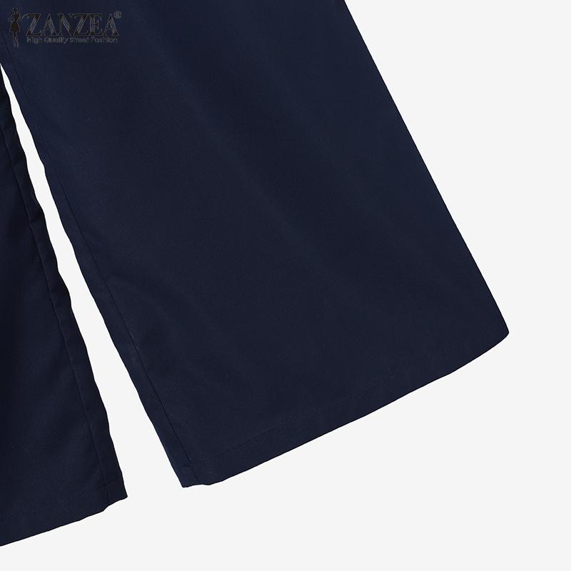 ZANZEA Topuri tip vestă fără mâneci pentru femei și pantaloni Seturi casual din două piese