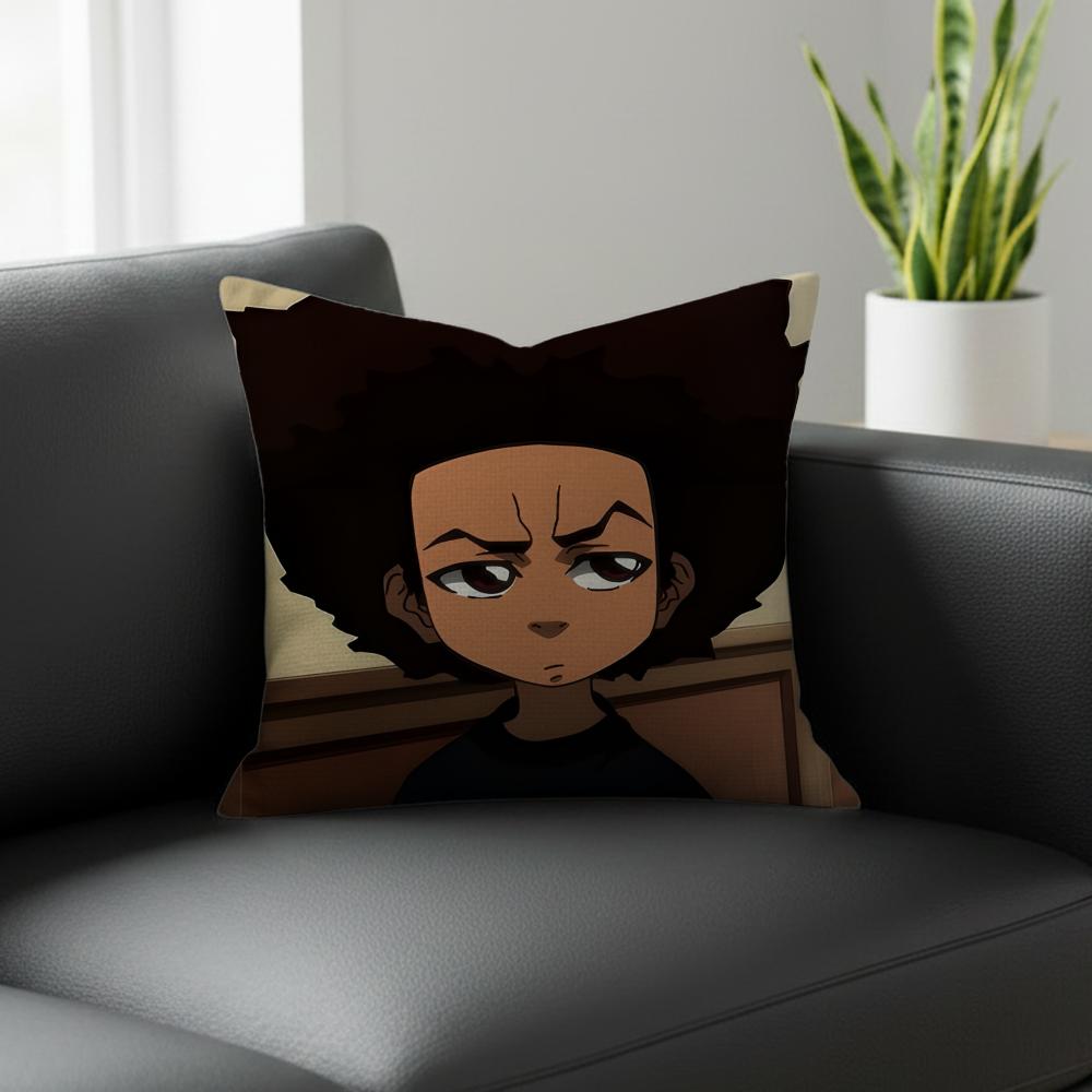 Cartoon The Boondocks Cushion Cover Natural Linen Pillowcase Set AllinOne Decor for Sofa Bedroom  Chair