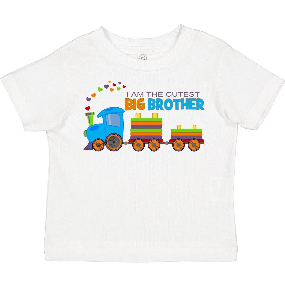 Inktastic I Am The Cutest Big Brother - Train Toddler kids boys T-Shirt Est Training Rock 140