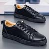 2026 Autumn New Leather Surface White Shoes Men's Shoes Red Bottom Casual Shoes Fashion Trend Commuting Business Board Shoes