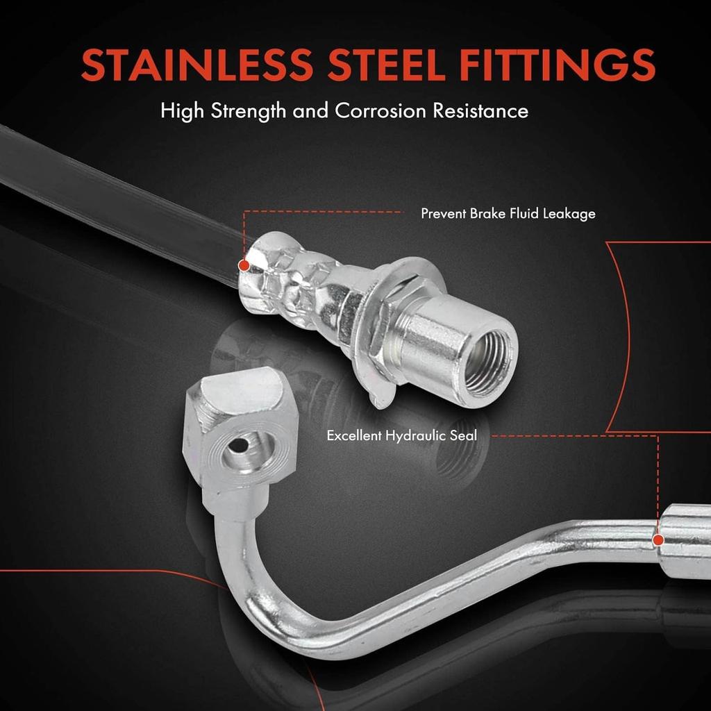 A-Premium Front Side Brake Hydraulic Hose Compatible with Chevy, GMC and Oldsmobile Models - Blazer Jimmy 2000-2005, S10 Sonoma 2000-2004, Bravada