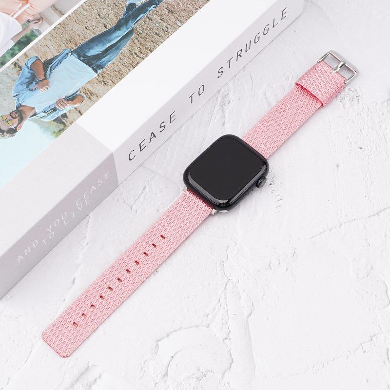 Watch Band For Apple Watch Series 10 42mm/9 8 7 41mm/6 5 4 SE (2023) SE (2022) SE 40mm/3 2 1 38mm Grids Texture Nylon Strap