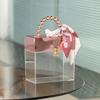 Scatola Regalo Trasparente in Acrilico Scatola Caramelle Matrimonio Scatola in Acrilico Scatola Portaoggetti Portatile con Manico per Festa di Natale Scatola Regalo