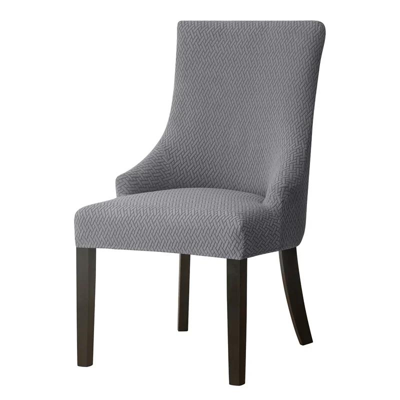 Sloping Back Chair Cover Jacquard Armchair Covers Stretch Wing Back Chairs Slipcover for Wedding Dining Living Room Armchairs
