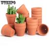 18pcs Pots de Fleurs en Terre Cuite Pots de Plantes en Terre Cuite Jardinière en Terre Cuite avec Trous de Drainage Mini Pots d'Intérieur Pots de Pépinière