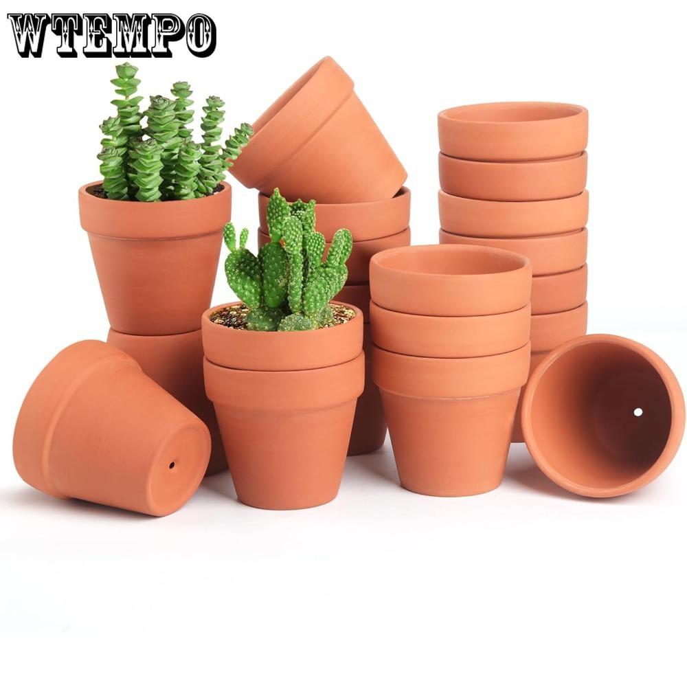 18pcs Pots de Fleurs en Terre Cuite Pots de Plantes en Terre Cuite Jardinière en Terre Cuite avec Trous de Drainage Mini Pots d'Intérieur Pots de Pépinière