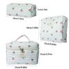 Retro Cherry Print Makeup Bag Cute Large Capacity Toiletry Bag Multifunctional Quilted Cotton Pencil Case Makeup Storage
