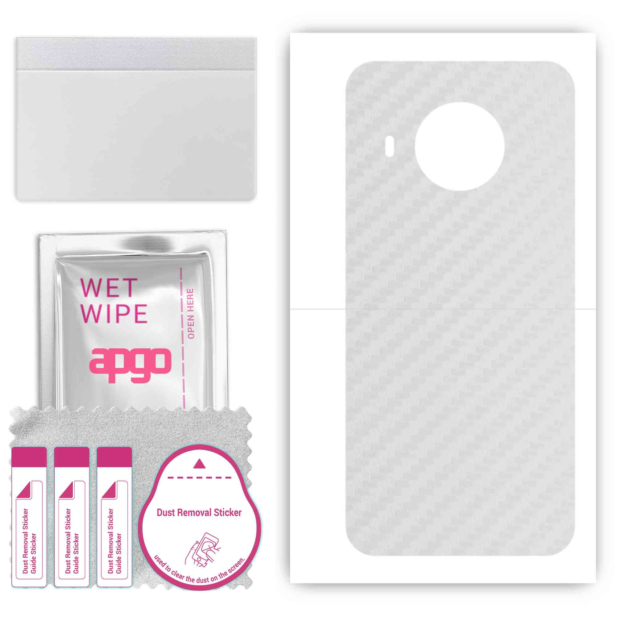 

apgo Protective Skin Sticker for the back compatible with Nokia X100, Wrap Film, Foil, Vinyl - Pattern Transparent Carbon