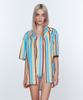 Dillaispul Sunburst Stripe Long Shirts - Baby Blue
