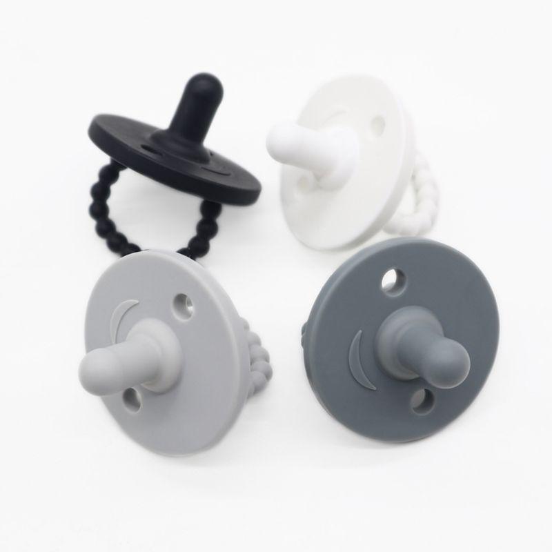 Sucette Bébé Nouveau-né Anneau de Dentition en Silicone Souple de Qualité Alimentaire Tétine Jouet