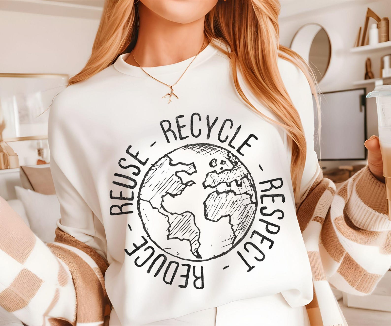 Reduce Reuse Recycle Respect Shirt, Eco Friendly Shirt, Sustainability shirt, Earth Day Every Day Shirt, Go Green shirt, save the planet tee XL