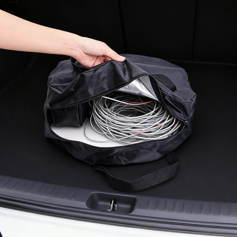 Portable EV Charger Carry Bag Waterproof Dustproof Storage Case for Electric Vehicle Charging Equipment Travel Trunk Organizer