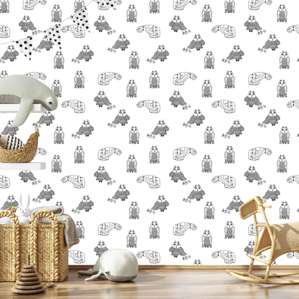 Sleeping Owls Wallpaper for Living Room and Bedroom 50x1000