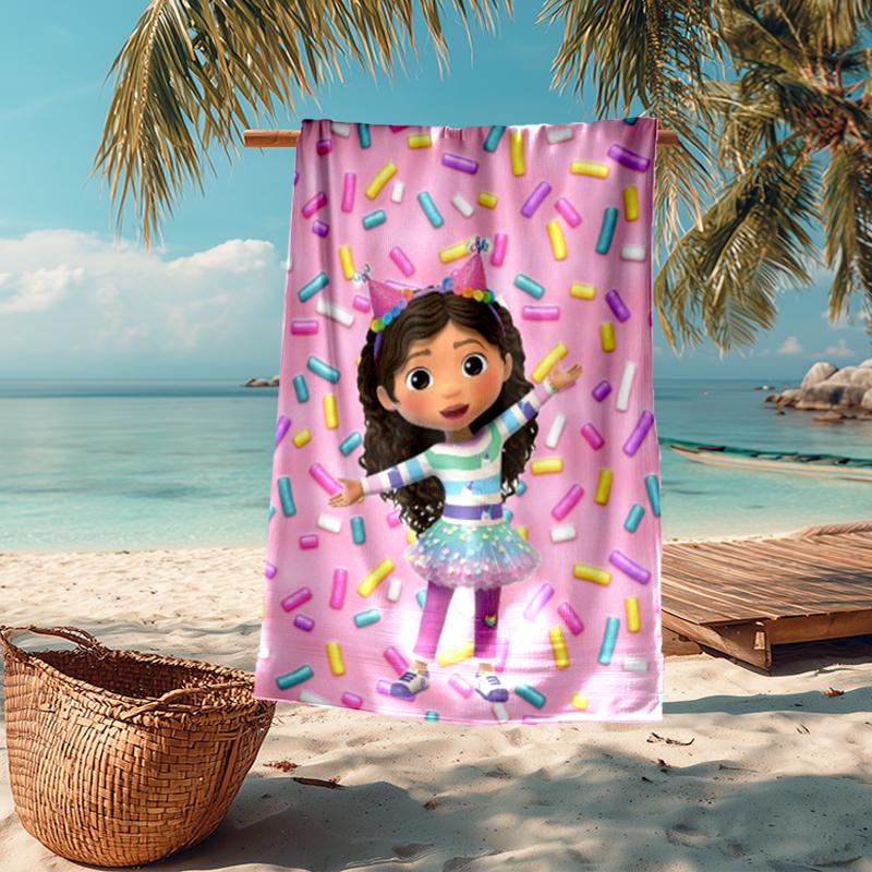 Ultra-Soft Beach Towel with Gabby’s Dollhouse Theme,Ideal for Pool - Camping, Diving - Perfect Travel Essential, Vibrant Beach Towel.