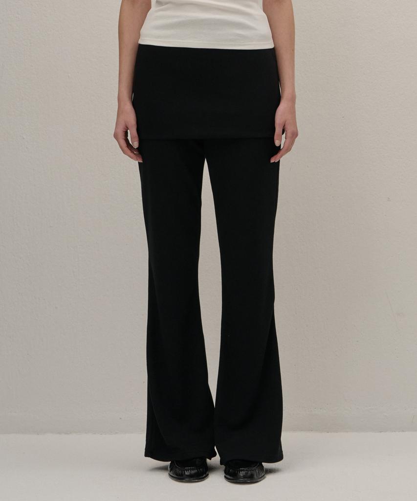 Kamino Cotton Bootcut Skirt Pants Black