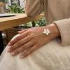 Trendiges Elegantes Blume Handkette Metalltextur Dünne Kette Fingerring Armband Zierlicher Handschmuck Damenschmuck Zubehör
