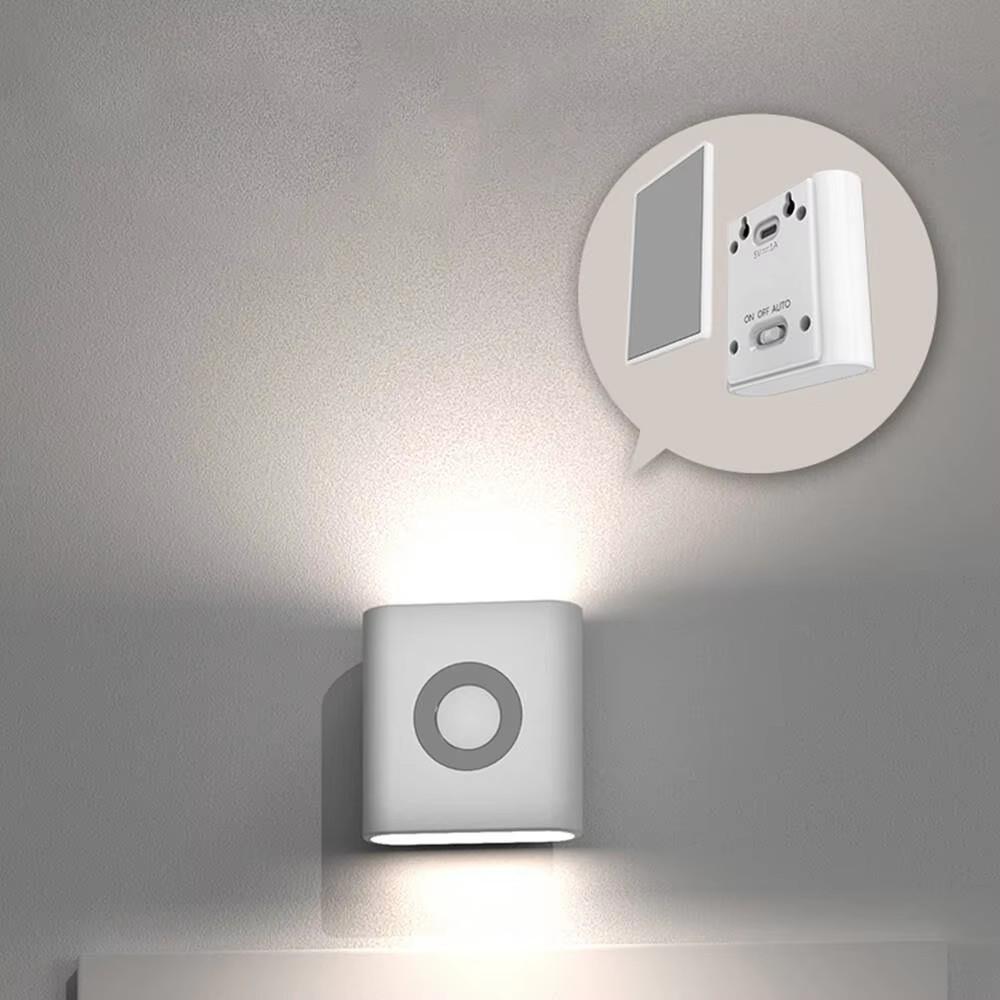 Colorful Toilet Projection Night Light Led Footlights Sensor Magnetic Double Head Wall Lamp Rechargeable body Sensor Night Light