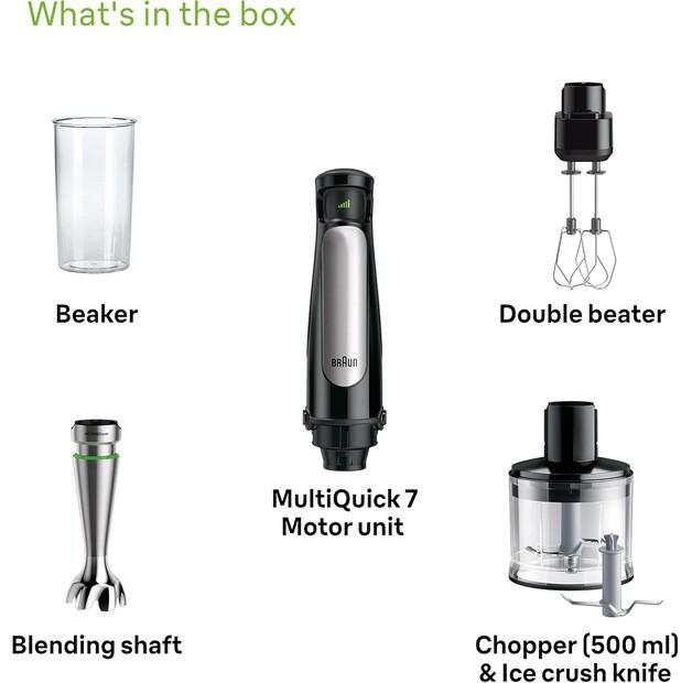 Immersion Blender Braun MQ 7035XBI MultiQuick 7 with Attachments