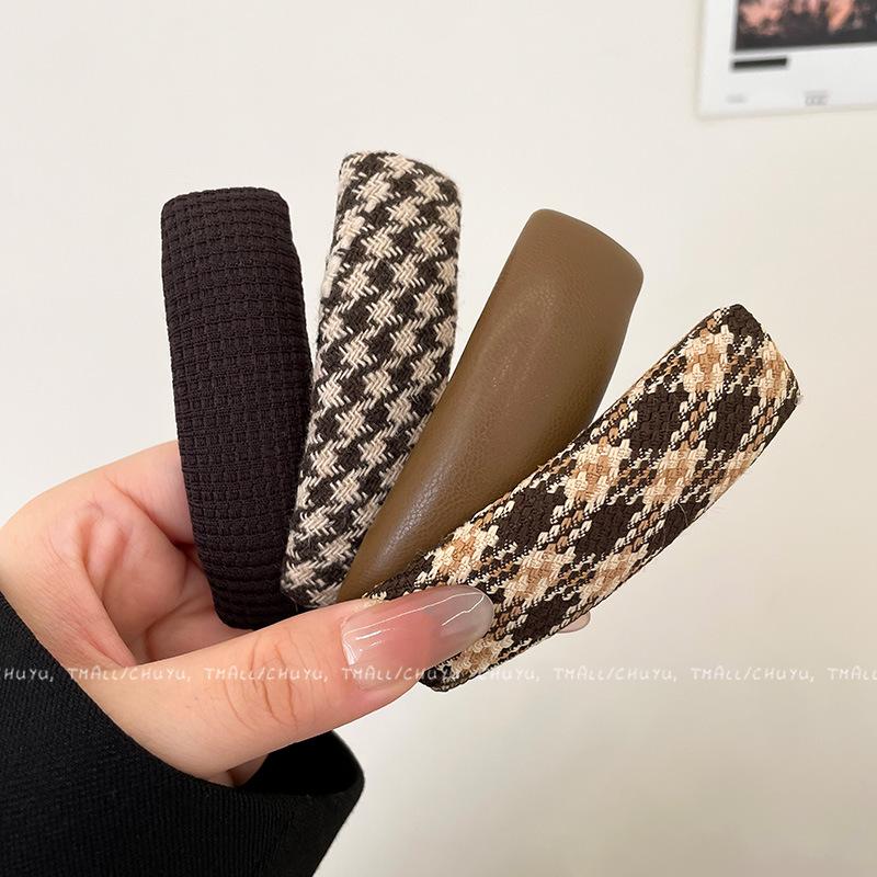 Coffee Houndstooth Hair Clip for Side Bangs - Baby BB Clip Hairpin for Autumn/Winter