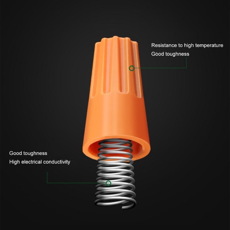 Wire Caps Connectors with Steel Spring for Stable Connection 300pcs Easy Twist On Ribbed Caps Electrical Wire Connection
