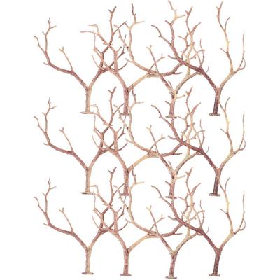 HOMSFOU 12pcs Artificial Antler Shaped Tree Branches Light Brown Plastic Twigs for DIY Crafts Floral Arrangements Headband Decorations Wedding Decor