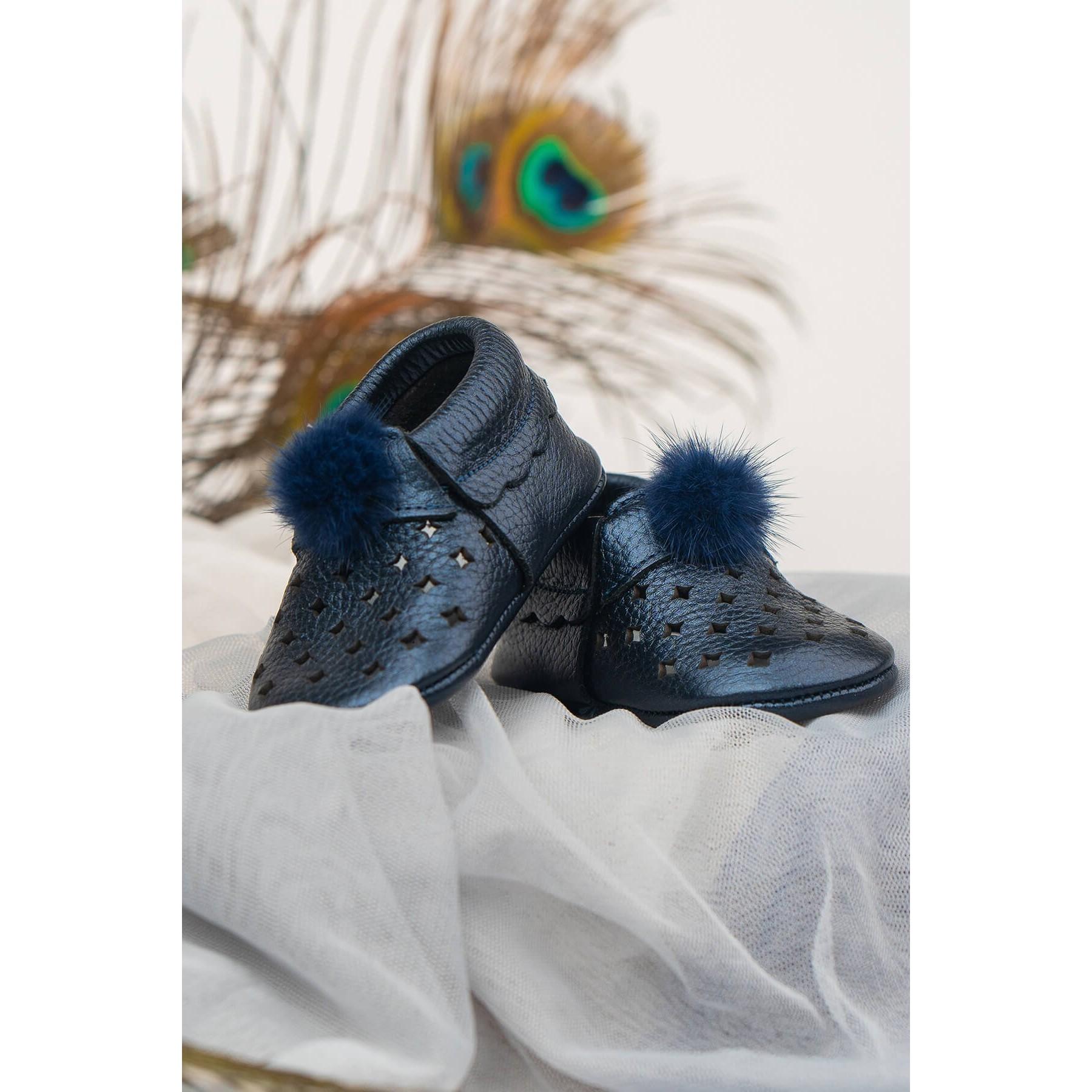 

Темно-синие лоферы из натуральной кожи Pony Pearlescent