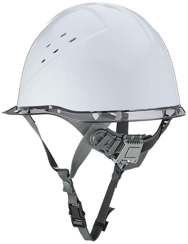 Helmet for Work PC Made with Ventilation Holes Clear Visor SC12PCLV RA [Midori Anzen] Anti-slip White/Smoke