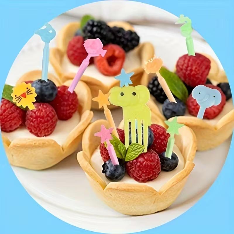 12-46pcs Bento Box Accessory Set Cute Mini Fruit Forks Set Portable Tomato Sauce Dispenser Set Outdoor Tableware