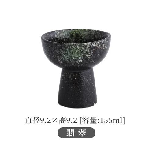 Tall Feet Bowl Japanese Ceramic Snack Bowl Yogurt Dessert Ice Cream Cup Retro Ceramic Fruit Dessert Plate Restaurant Tableware