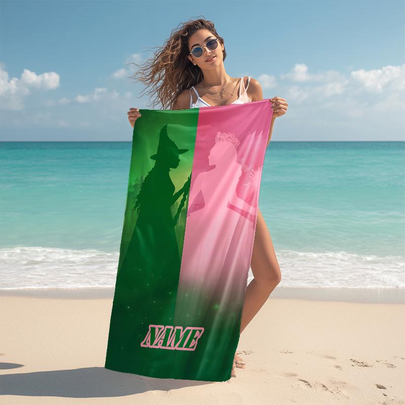 Personalized "Magic Friendship" Beach Towel Microfiber Beach Towel Thin Absorbent for Beach Swimming Yoga Bath Sports. 0910266