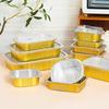 Min Nai Gold Rectangular Aluminum Foil Takeaway Containers