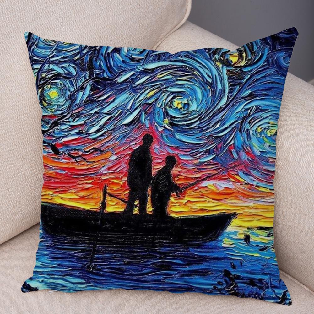 Original Decorative Cushion Cover Abstract Swirl Pattern with Animal Motif Soft Square Pillow Home Living Accessory xcm