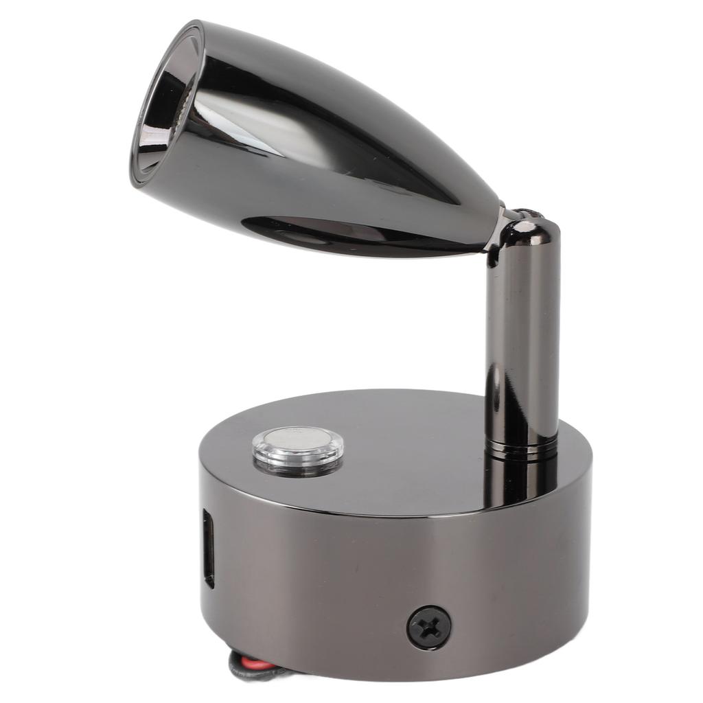 RV Reading Lamp USB Port Matte 3 Color Temperature Dimmable Touch RV Reading Wall Sconce 12‑24V
