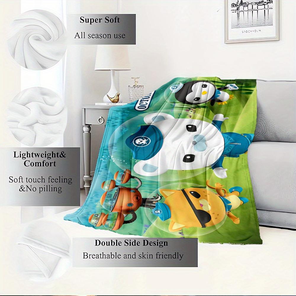 1pc Octonauts,Sea Patrol,Underwater AdventureTheme Digital Printed Flannel Blanket, Super Soft Plush Fleece Bed Cover, Multi-Function Four S