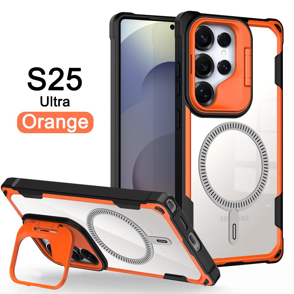 Oracle Bone Shield Model Is Suitable for Samsung S25ultra Mobile Case S24PLUS Lens Stand N52 Magnetic Absorption Anti Fall
