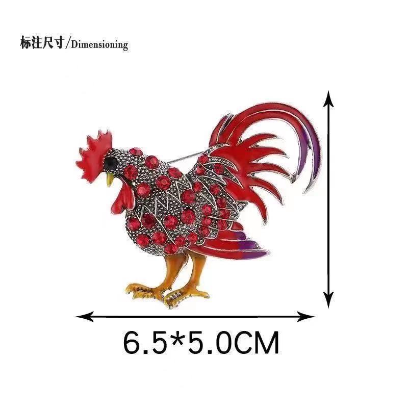 [Professional Chicken] Zodiac Chicken Brooch Men's and Women's Life Jewelry Cute Gold Corsage Badge
