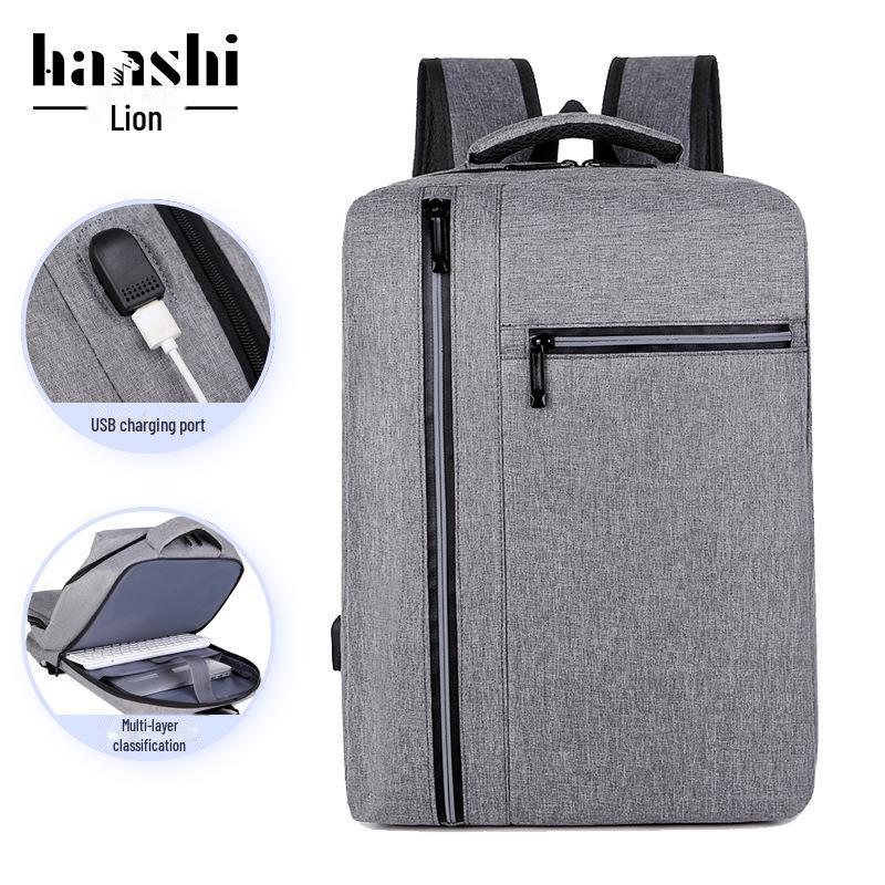 

Стильный USB-рюкзак для ноутбука для студентов и профессионалов - Большая вместимость, деловой повседневный стиль